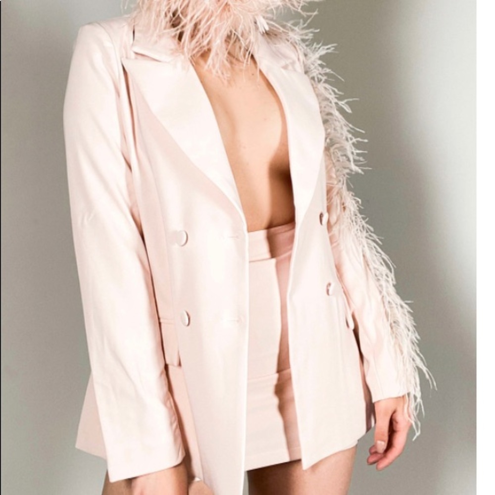 Pink skirt suit